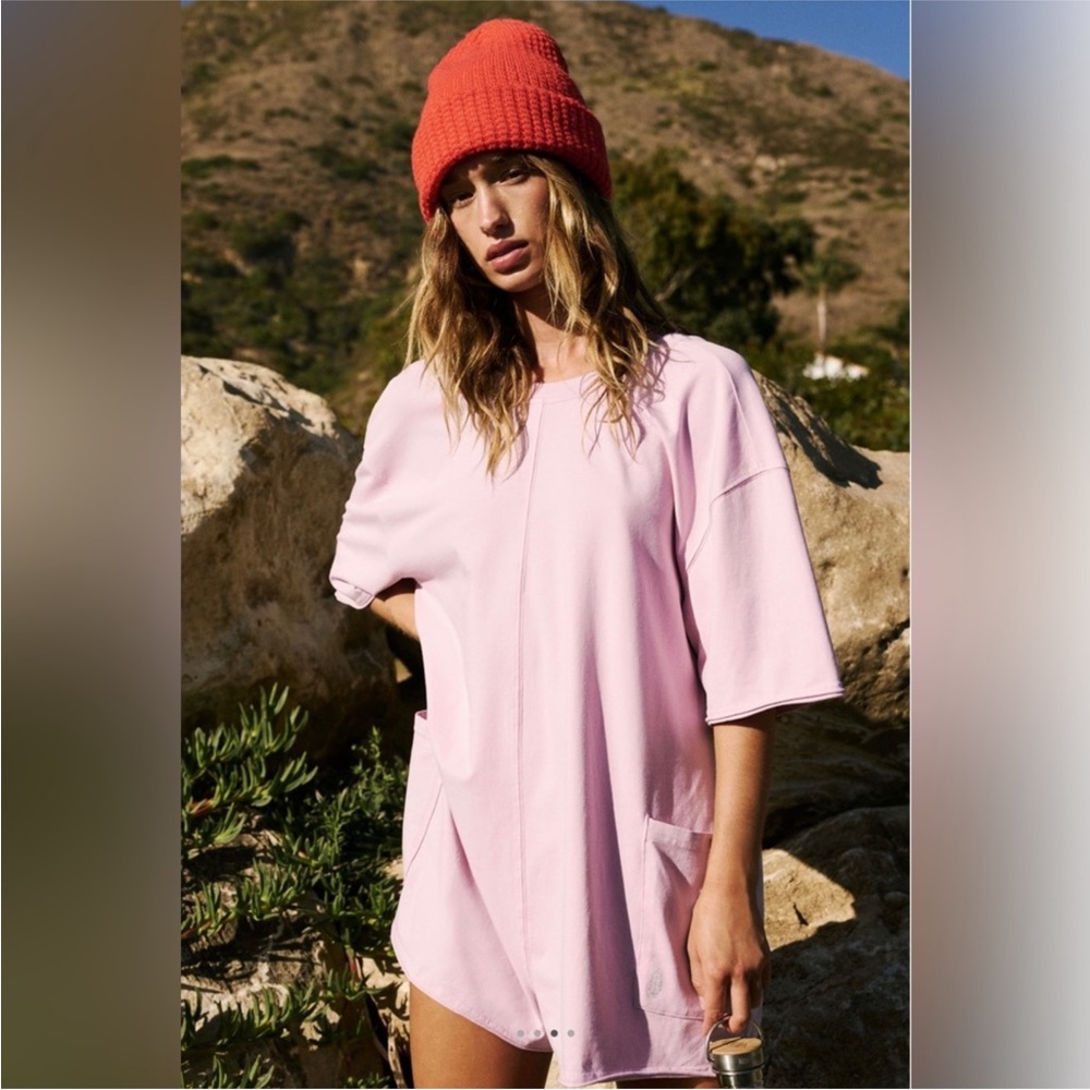 NWOT Free People Hot Shot Tee Romper in Lilac - Picture 3 of 5